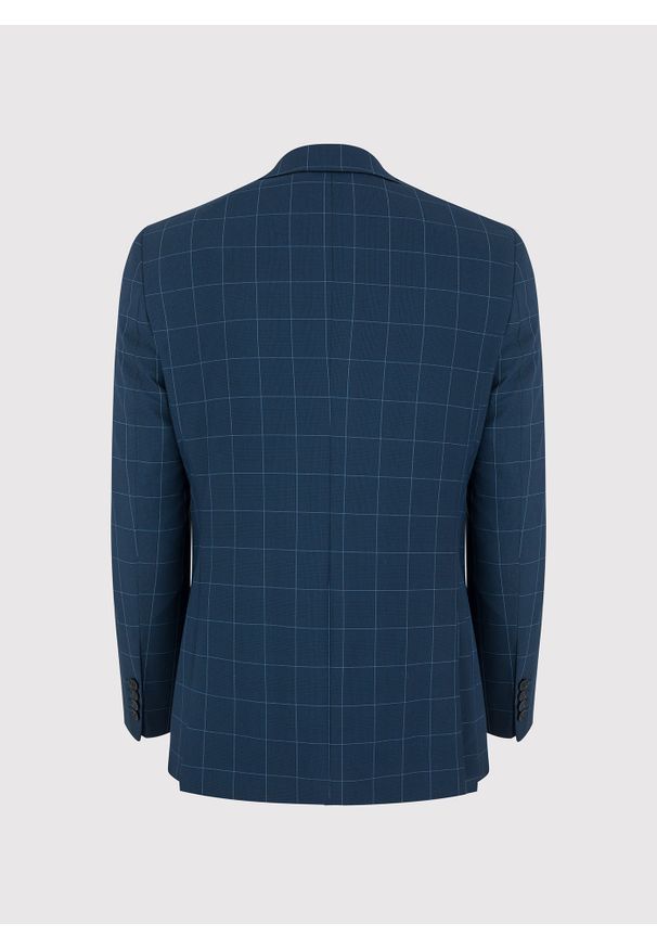 Pako Lorente - PAKO LORENTE – Męska marynarka garniturowa w kolorze granatowym w kratę. Kolor: niebieski. Materiał: poliester, elastan, wiskoza