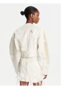 ROTATE Marynarka 3D Lily 113885857 Écru Relaxed Fit. Materiał: syntetyk