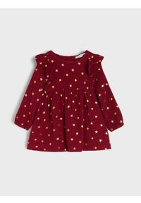 Sinsay - Bawełniana sukienka z motywem świątecznym - czerwony. Kolor: czerwony. Materiał: bawełna. Styl: wizytowy #1