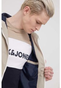 Jack & Jones kurtka męska kolor beżowy przejściowa. Kolor: beżowy. Materiał: poliester #5