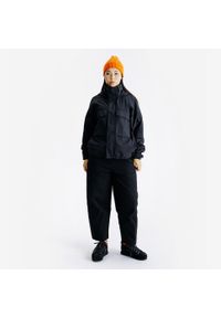 Decathlon - Kurtka Crop damska. Kolor: czarny. Materiał: poliester, poliamid, materiał
