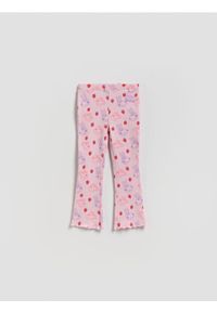Reserved - Spodnie flare Świnka Peppa - lawendowy. Kolor: fioletowy. Materiał: bawełna #1