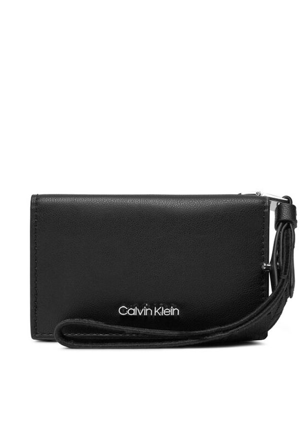 Calvin Klein Mały Portfel Damski Gracie K60K611689 Czarny. Kolor: czarny. Materiał: skóra