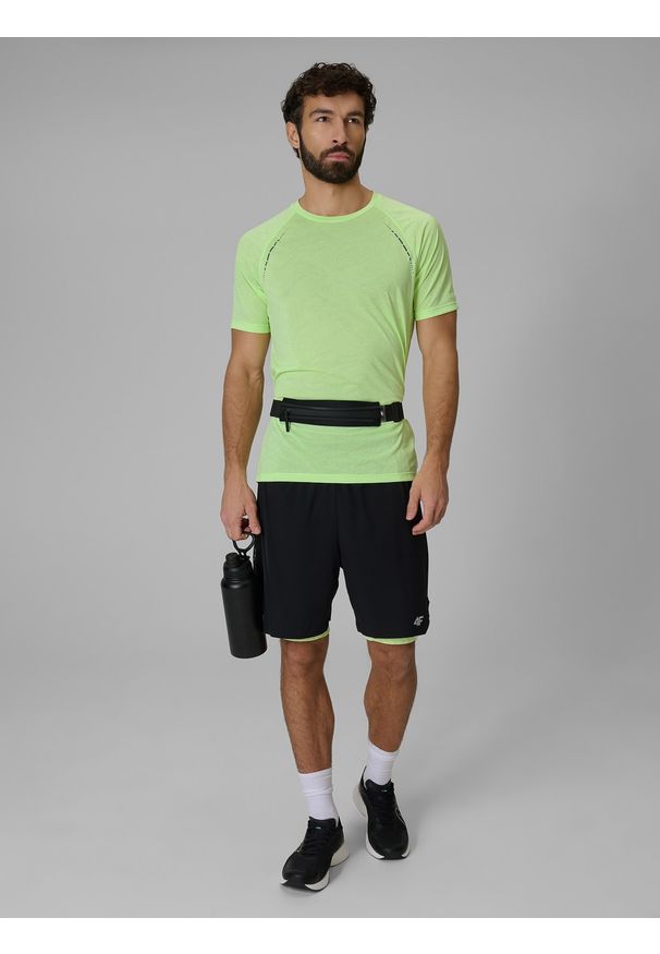 4f - 4F Koszulka do biegania szybkoschnąca męska - zielona M. Kolor: zielony. Materiał: dzianina. Długość: długie. Sport: fitness, bieganie
