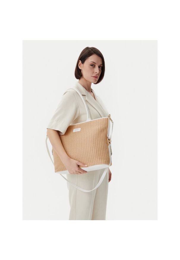 TwinSet - Torebka TWINSET. Kolor: beżowy