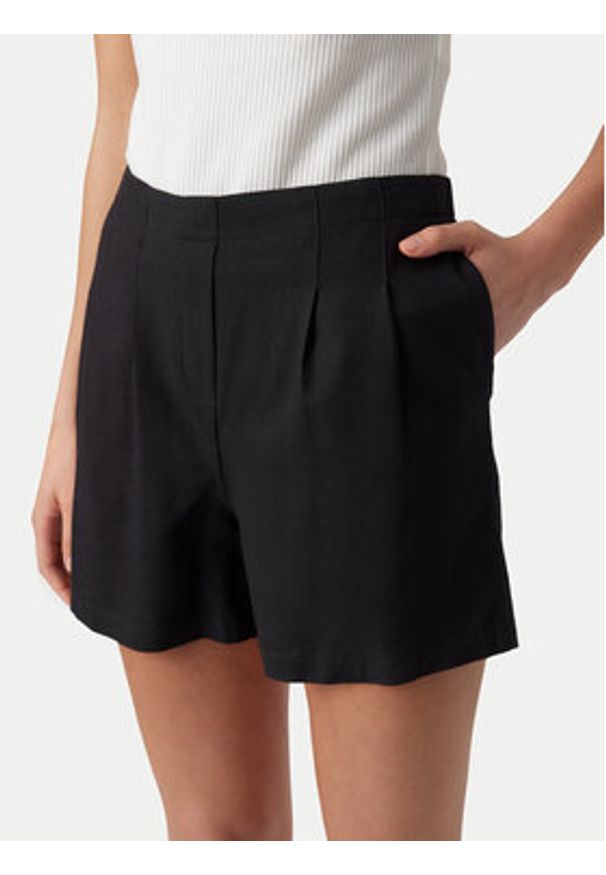 Vero Moda Szorty materiałowe Jesmilo 10279694 Czarny Regular Fit. Kolor: czarny. Materiał: len, wiskoza