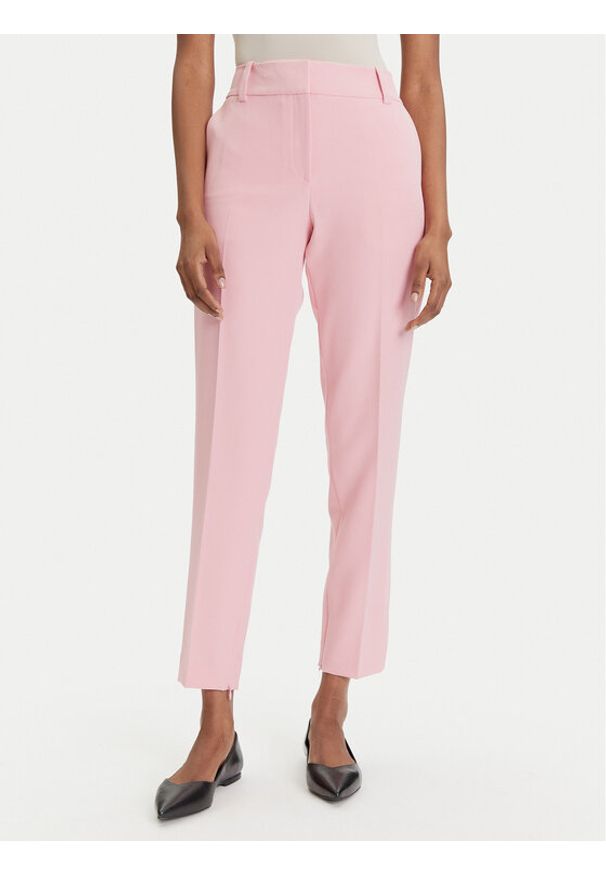 Hugo - HUGO Spodnie materiałowe Hedima-1 50544742 Różowy Slim Fit. Kolor: różowy. Materiał: syntetyk