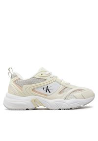 Calvin Klein Jeans Sneakersy Retro Tennis Low Lace Mh Ml Met YW0YW01373 Biały. Kolor: biały #1