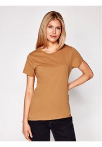 Samsoe & Samsoe - Samsøe Samsøe T-Shirt Solly Tee Solid 205 F00012050 Brązowy Regular Fit. Kolor: brązowy. Materiał: bawełna #1