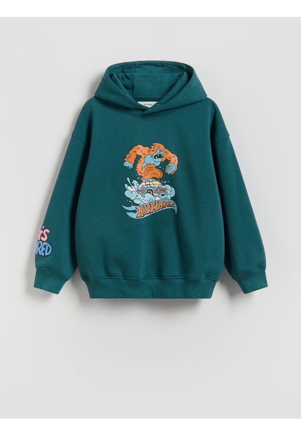 Reserved - Bawełniana bluza Hot Wheels - ciemny turkus. Materiał: bawełna