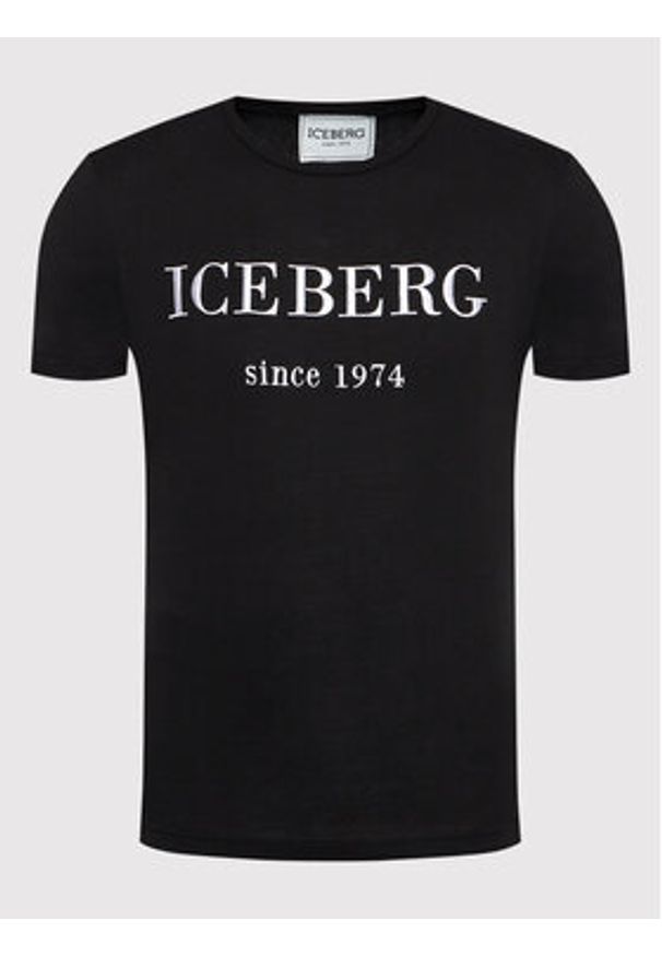 Iceberg T-Shirt 22II1P0F0146301 Czarny Regular Fit. Kolor: czarny. Materiał: bawełna