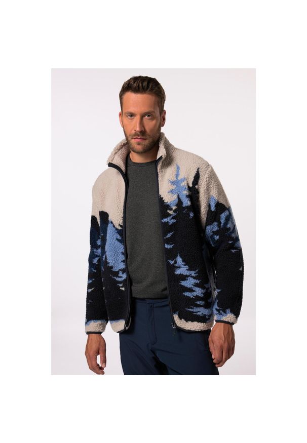 JAY-PI - Męska Kurtka pluszowa odzież narciarska żakard stójka do roz. 7 XL. Typ kołnierza: kołnierzyk stójkowy. Kolekcja: plus size. Kolor: niebieski. Materiał: poliester, materiał. Sezon: zima. Sport: narciarstwo
