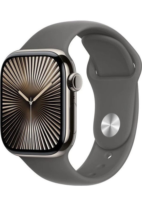 APPLE - Smartwatch Apple Watch 10 GPS + Cellular 42mm Natural Titanium M/L Szary (MWXE3ET/A). Rodzaj zegarka: smartwatch. Kolor: szary