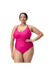 Speedo Damski Modelujący Kostium Kąpielowy Z Dekoltem W Serek I Jednym 44. Kolor: różowy