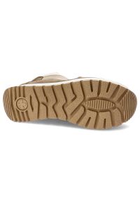 Beżowe Botki Rieker Buty Damskie Na Jesień. Kolor: beżowy. Materiał: jeans. Sezon: jesień. Styl: elegancki #6