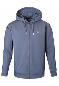 Wygodna Bluza Bawełniana - Pako Jeans - Szaro-Niebieska z Kapturem. Typ kołnierza: kaptur. Kolor: niebieski. Materiał: bawełna. Styl: klasyczny #1