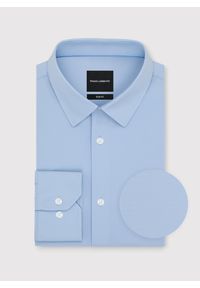 Pako Lorente - PAKO LORENTE – Niebieska dzianinowa koszula męska. Typ kołnierza: kołnierzyk klasyczny. Kolor: niebieski, biały, czarny. Materiał: dzianina. Długość rękawa: długi rękaw. Długość: długie. Wzór: gładki. Styl: klasyczny #9