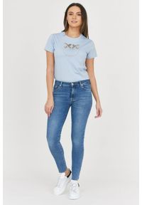 7 FOR ALL MANKIND Niebieskie jeansy damskie HW SKINNY SLIM ILLUSION Stride, Rozmiar 29. Kolor: niebieski