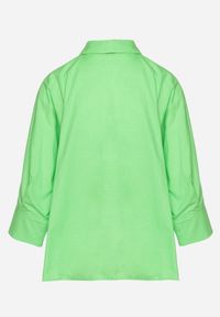 Born2be - Zielona Bawełniana Koszula o Kroju Nietoperza z Rękawami 3/4 Corallia. Kolor: zielony. Materiał: bawełna. Sezon: lato