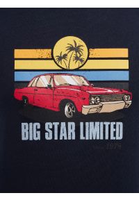 Big-Star - Koszulka męska z kolorowym nadrukiem granatowa Ralier 403. Okazja: na co dzień. Kolor: niebieski. Materiał: bawełna, jeans, materiał. Wzór: nadruk, kolorowy. Styl: vintage, retro, klasyczny, casual #4