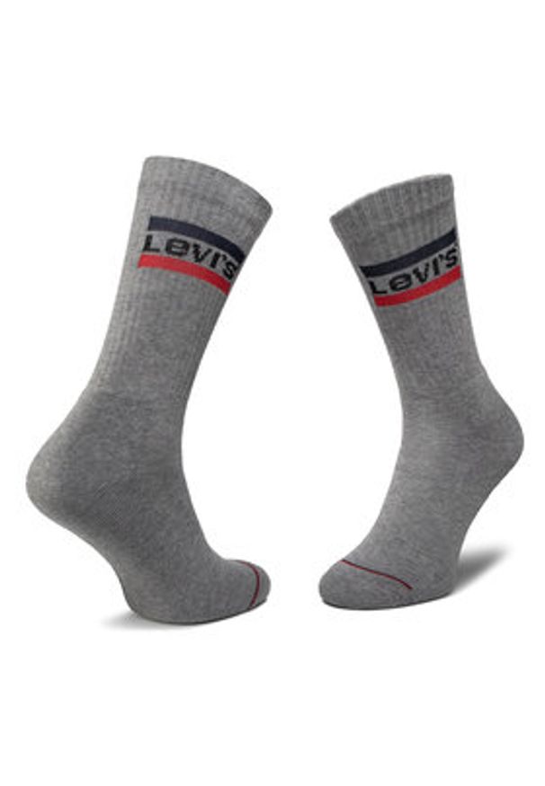 Levi's® Zestaw 2 par wysokich skarpet unisex 37157-0151 Szary. Kolor: szary. Materiał: materiał