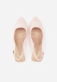 Renee - Różowe Sandały na Szpilce z Wycięciem na Palce i Odkrytą Piętą Zitissa. Zapięcie: sprzączka. Kolor: różowy. Sezon: wiosna. Obcas: na szpilce. Styl: elegancki. Wysokość obcasa: średni #5