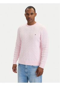TOMMY HILFIGER - Tommy Hilfiger Sweter MW0MW33132 Różowy Regular Fit. Kolor: różowy. Materiał: bawełna #1