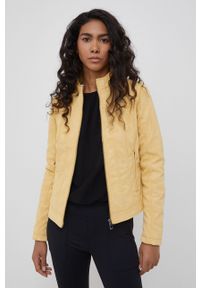 Desigual kurtka damska kolor żółty przejściowa. Kolor: żółty