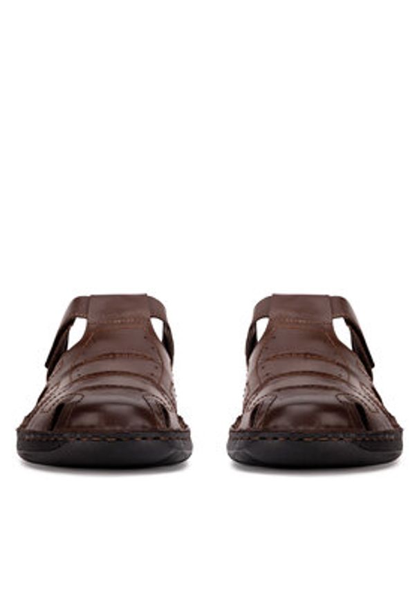 Go Soft Klapki ROMA-03 MI18 Brązowy. Kolor: brązowy. Materiał: skóra