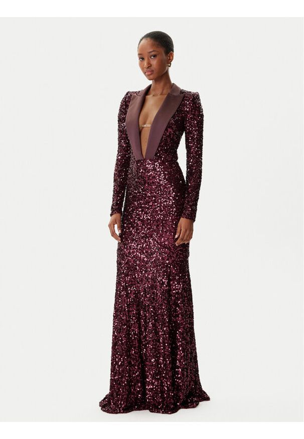 Elisabetta Franchi Sukienka wieczorowa AB-R13-56E2-V860' Bordowy Regular Fit. Kolor: czerwony. Materiał: syntetyk. Styl: wizytowy