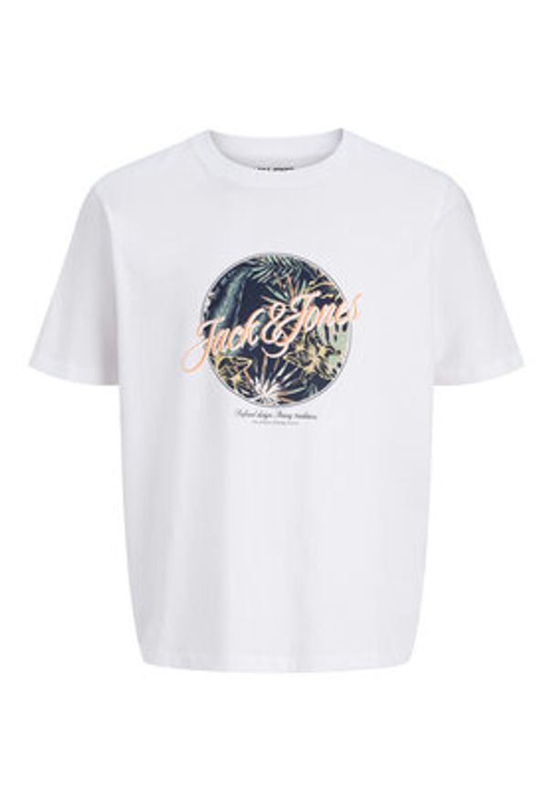 Jack & Jones T-Shirt Honolulu 12288088 Biały Regular Fit. Kolor: biały. Materiał: bawełna
