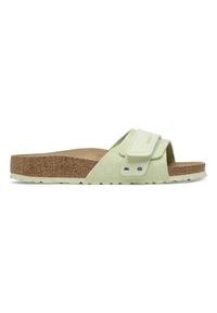 Birkenstock - Klapki damskie BIRKENSTOCK OITA W LENB/LEVE FADED LIME. Okazja: do pracy, na co dzień, na spacer. Kolor: zielony. Materiał: len. Styl: casual