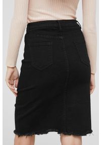 Answear Lab spódnica jeansowa kolor czarny mini prosta. Okazja: na co dzień. Kolor: czarny. Materiał: jeans. Wzór: gładki. Styl: wakacyjny