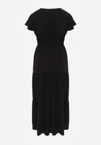 Born2be - Czarna Sukienka z Wiskozy Heeny. Okazja: na co dzień, na randkę. Kolor: czarny. Materiał: wiskoza. Wzór: aplikacja, gładki. Sezon: lato. Styl: casual. Długość: maxi #4