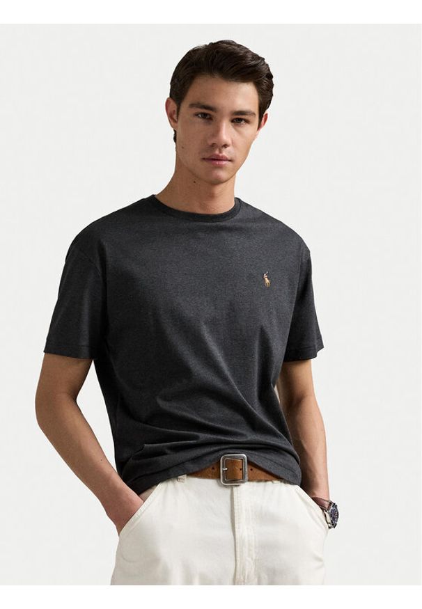Polo Ralph Lauren T-Shirt Tsh 710740727032 Szary Slim Fit. Typ kołnierza: polo. Kolor: szary. Materiał: bawełna