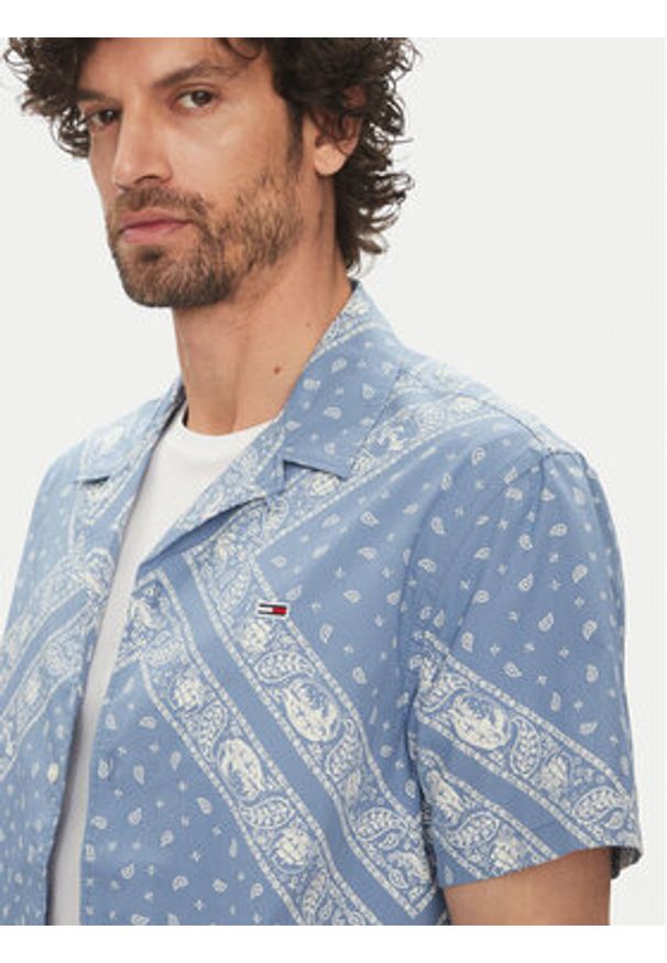 Tommy Jeans Koszula DM0DM20888 Błękitny Regular Fit. Kolor: niebieski. Materiał: bawełna
