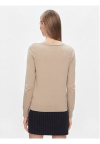 TOMMY HILFIGER - Tommy Hilfiger Sweter WW0WW40099 Beżowy Regular Fit. Kolor: beżowy. Materiał: syntetyk, bawełna #4