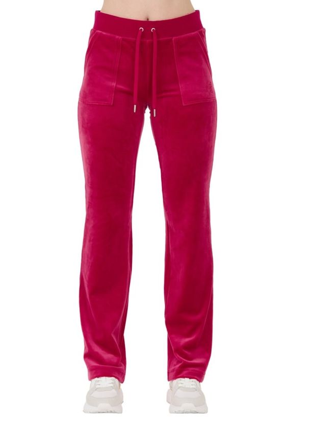 Juicy Couture - JUICY COUTURE Czerwone damskie spodnie dresowe Del Ray Pocketed Pant, Rozmiar S. Kolor: czerwony. Materiał: dresówka