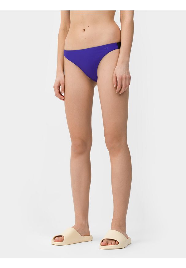 4f - 4F Dół od bikini damski S. Kolor: fioletowy. Materiał: dzianina, materiał, włókno. Wzór: gładki