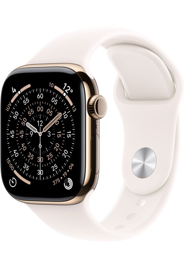 NoName - Apple Watch Series 11 GPS + Cellular 42mm Gold Titanium Case with Light Blush Sport Band - M/L - MF8X4ET/A. Styl: sportowy