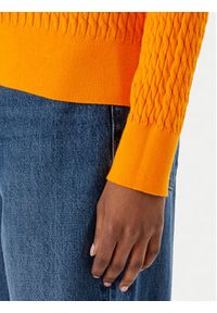 TOMMY HILFIGER - Tommy Hilfiger Sweter Fine WW0WW44993 Pomarańczowy Regular Fit. Kolor: pomarańczowy. Materiał: bawełna #3