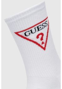 Guess - GUESS Białe męskie sportowe skarpetki. Kolor: biały. Materiał: dzianina #5