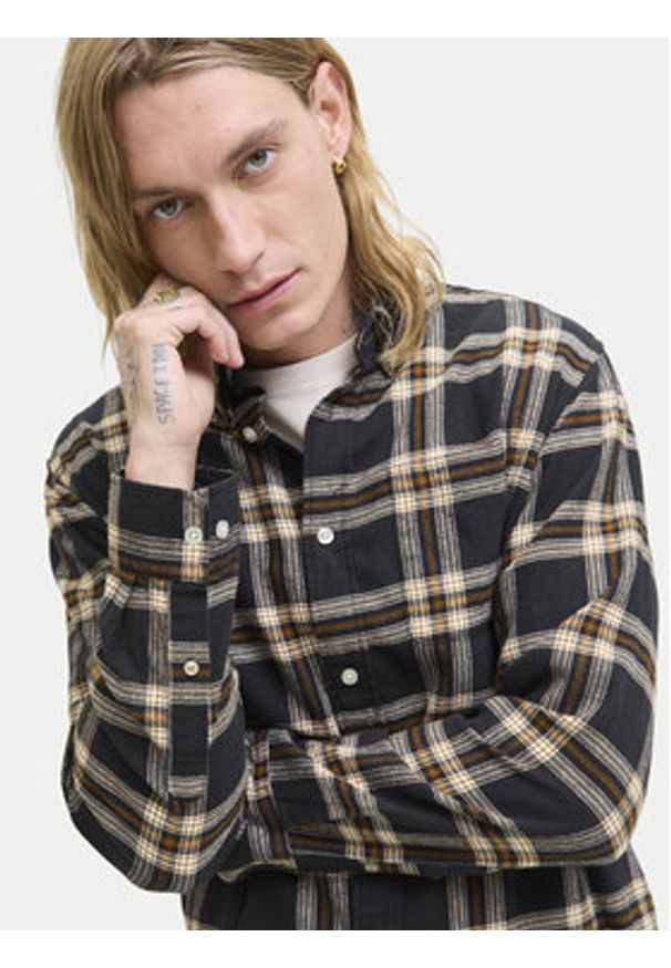 Jack & Jones Koszula Classic Flannel 12278406 Czarny Regular Fit. Kolor: czarny. Materiał: bawełna