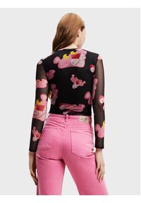 Desigual Bluzka PINK PANTHER Pink Panther 22WWTK67 Czarny Slim Fit. Kolor: czarny. Materiał: syntetyk #5