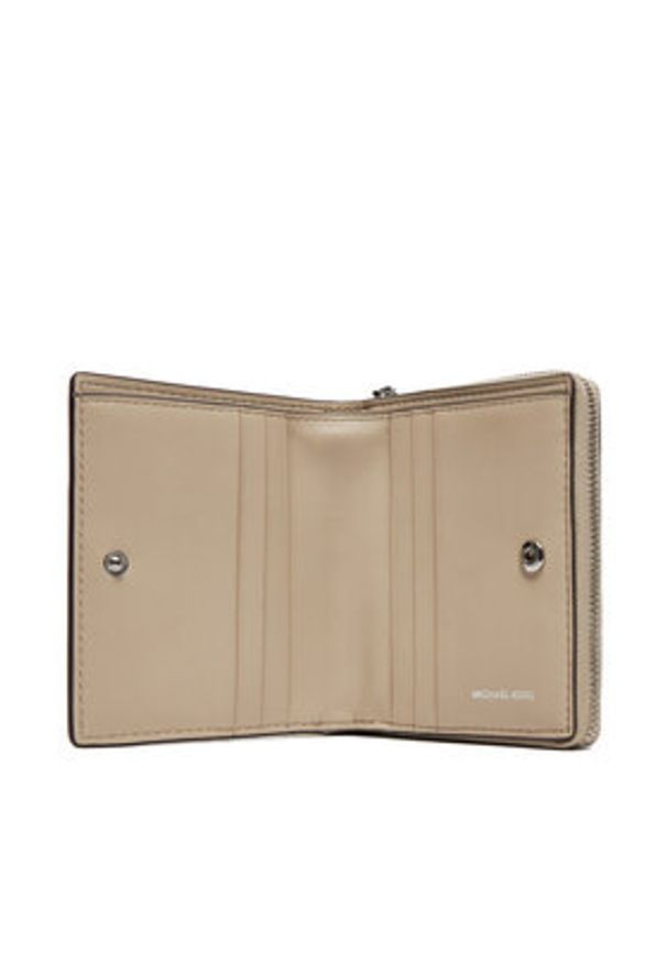 MICHAEL Michael Kors Mały Portfel Damski 32S5S8ED1L Beżowy. Kolor: beżowy. Materiał: skóra
