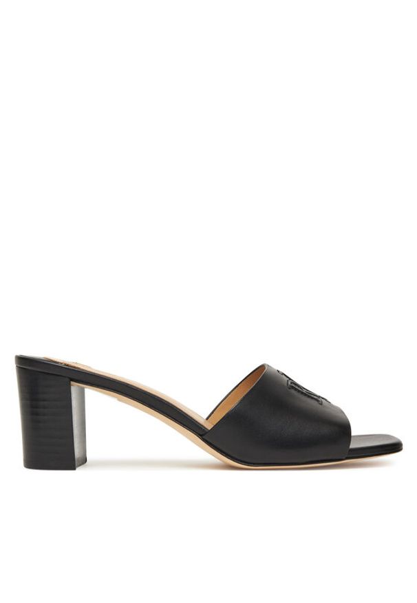 Lauren Ralph Lauren - LAUREN RALPH LAUREN Klapki Everley Block-Heel 802974364001 Czarny. Kolor: czarny. Materiał: skóra