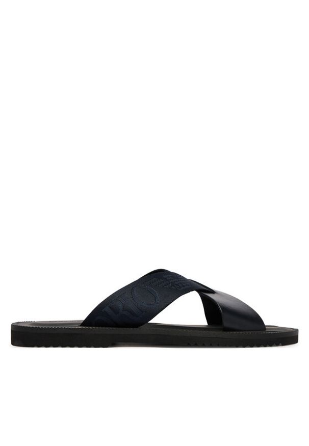 Emporio Armani Klapki X4P124 XN787 MB007 Granatowy. Kolor: niebieski. Materiał: skóra