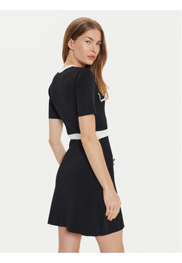 Motivi Sukienka dzianinowa 76406000104N Czarny Regular Fit. Kolor: czarny. Materiał: wiskoza