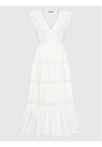 TwinSet - TWINSET Sukienka letnia 221TT2030 Biały Regular Fit. Kolor: biały. Materiał: bawełna. Sezon: lato #5
