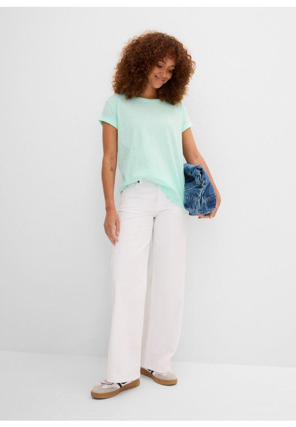 bonprix - Koszulka boxy. Kolor: zielony. Długość rękawa: krótki rękaw. Długość: krótkie